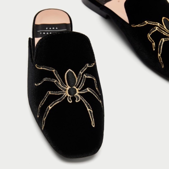 Zara Shoes - Zara Velvet Spider Loafers